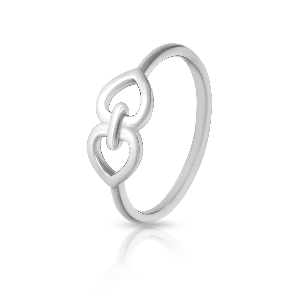 Interlinked Double Heart Ring