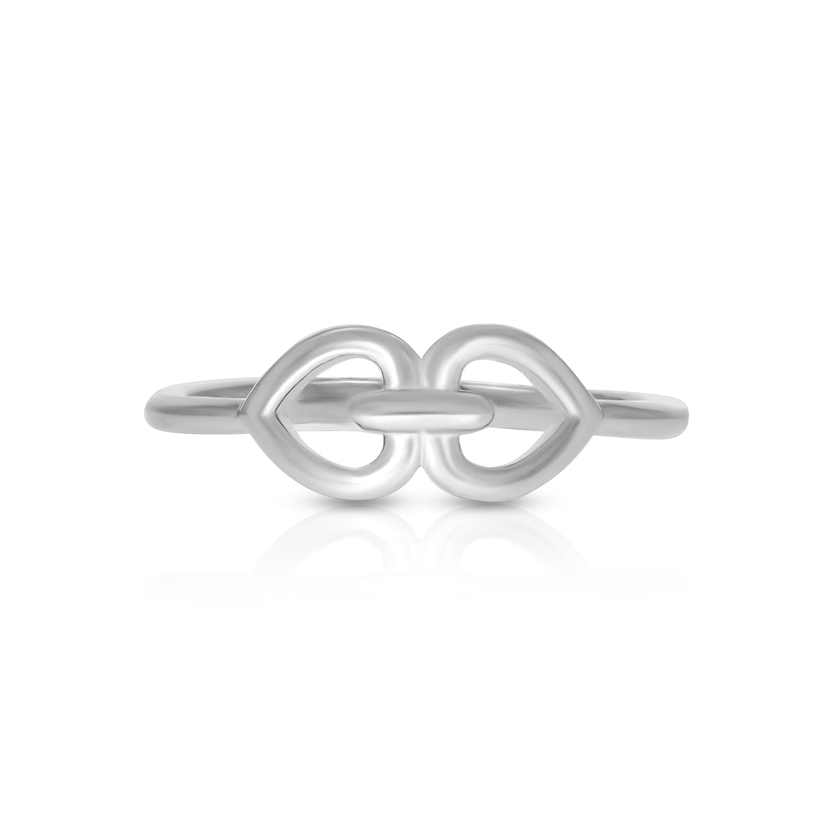 Interlinked Double Heart Ring