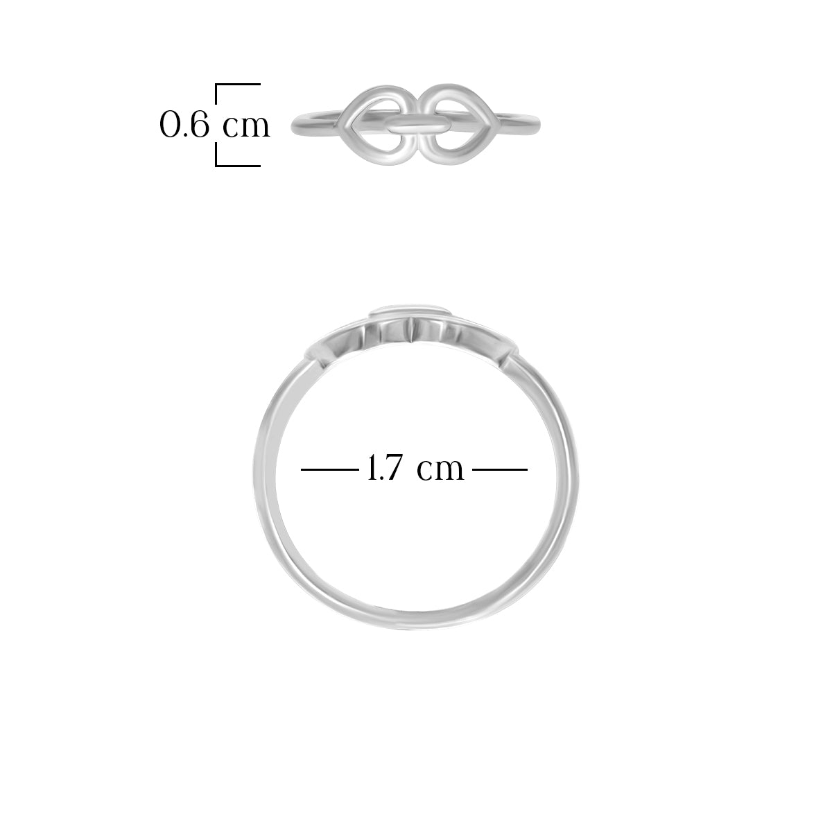 Interlinked Double Heart Ring