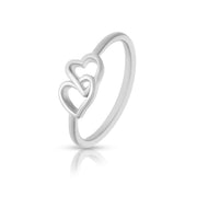 Love Knot Heart Design Silver Ring