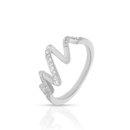 Sleek Zigzag Spark Ring