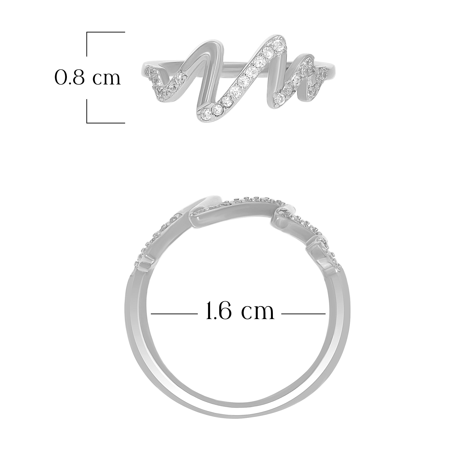 Sleek Zigzag Spark Ring