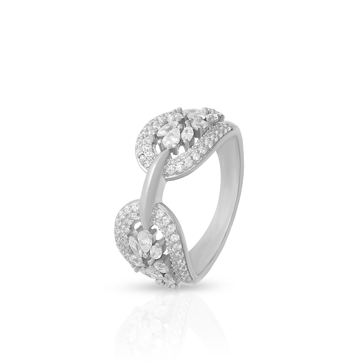 Dual Floral Cluster Designer Ring