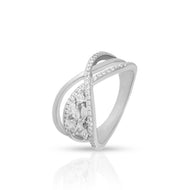 Stylish Criss-Cross Sparkle Ring