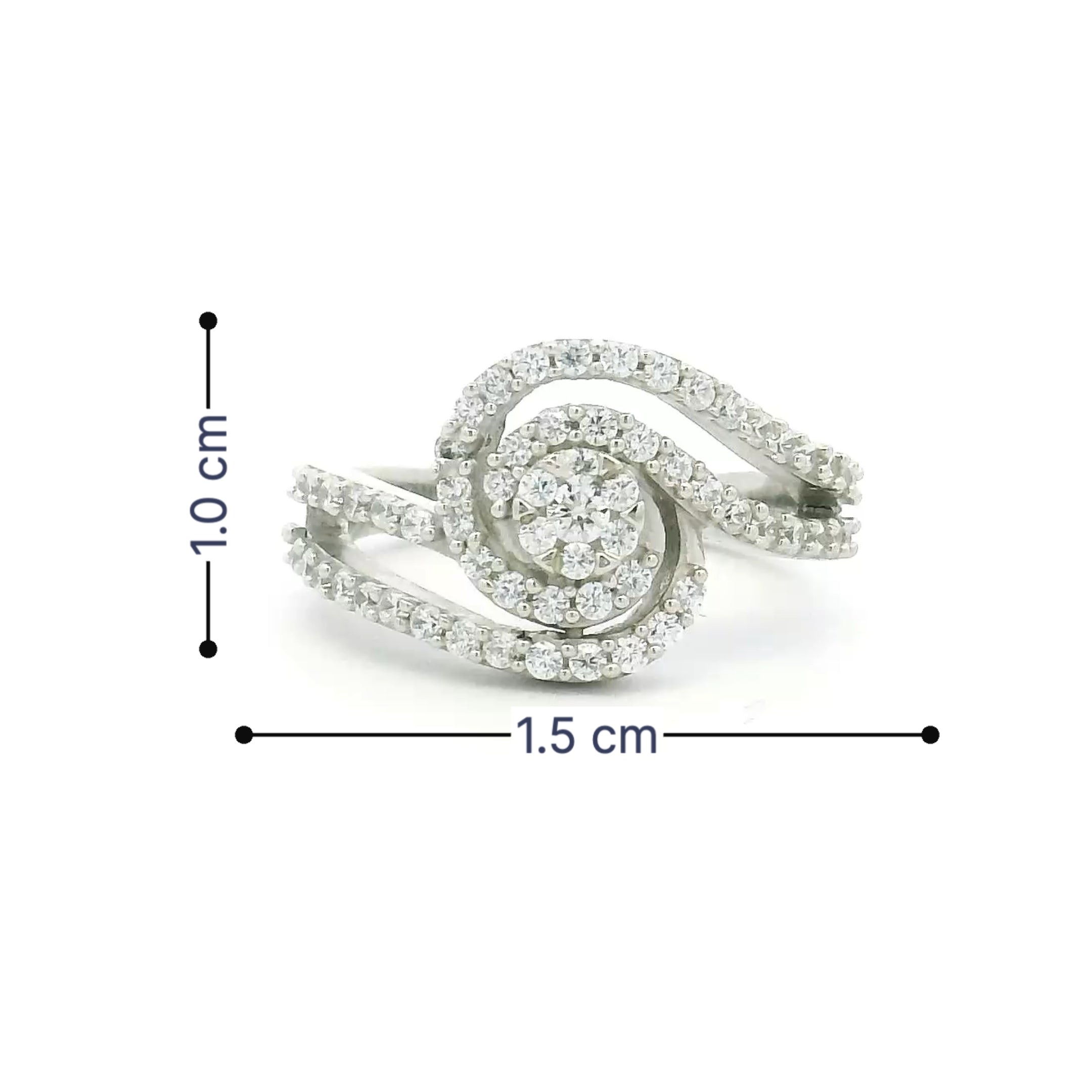 Sparkling Spiral Bloom Ring