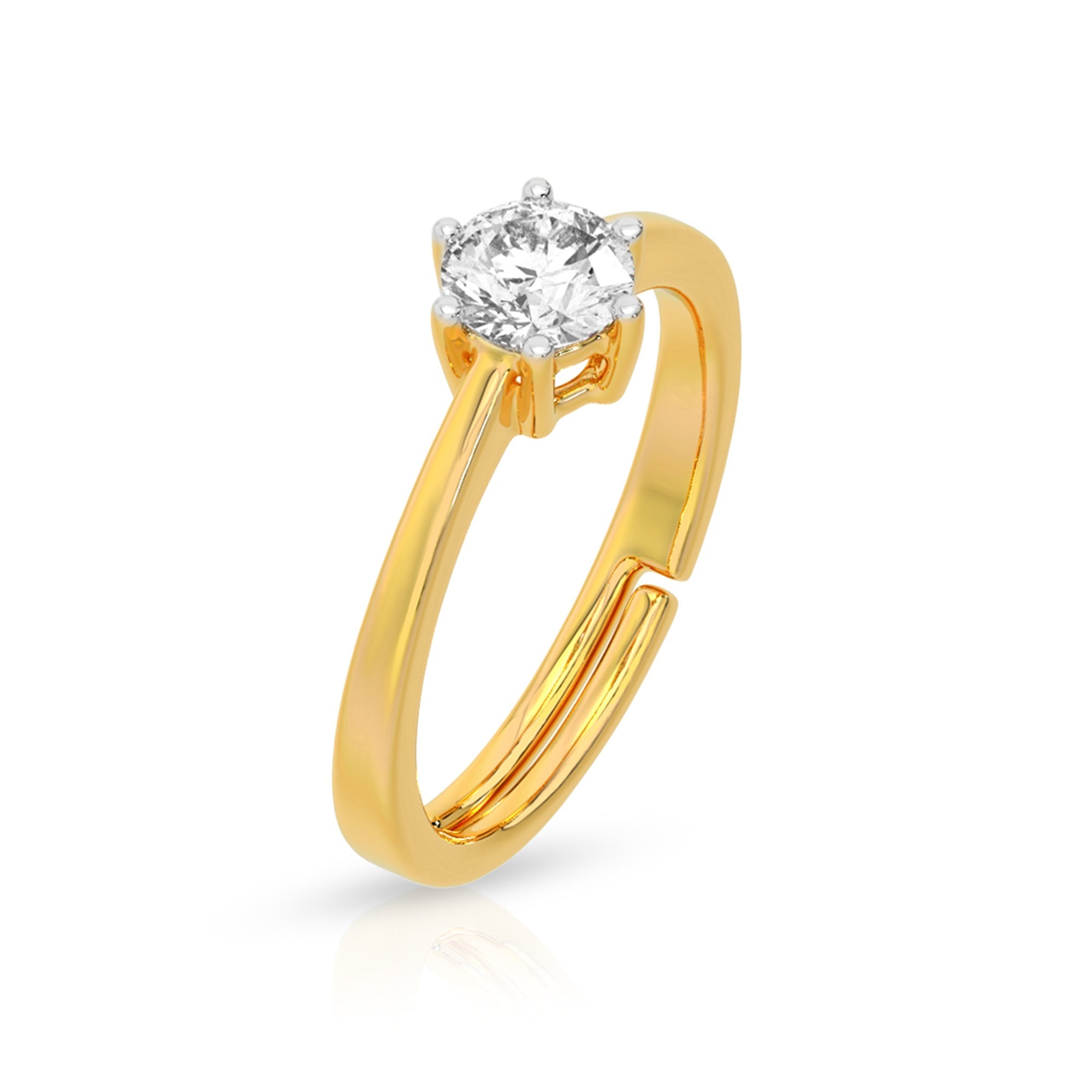 Classic Solitaire Diamond Gold Plated Ring