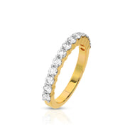 Sparkling Diamond Half Eternity Gold Plated Ring