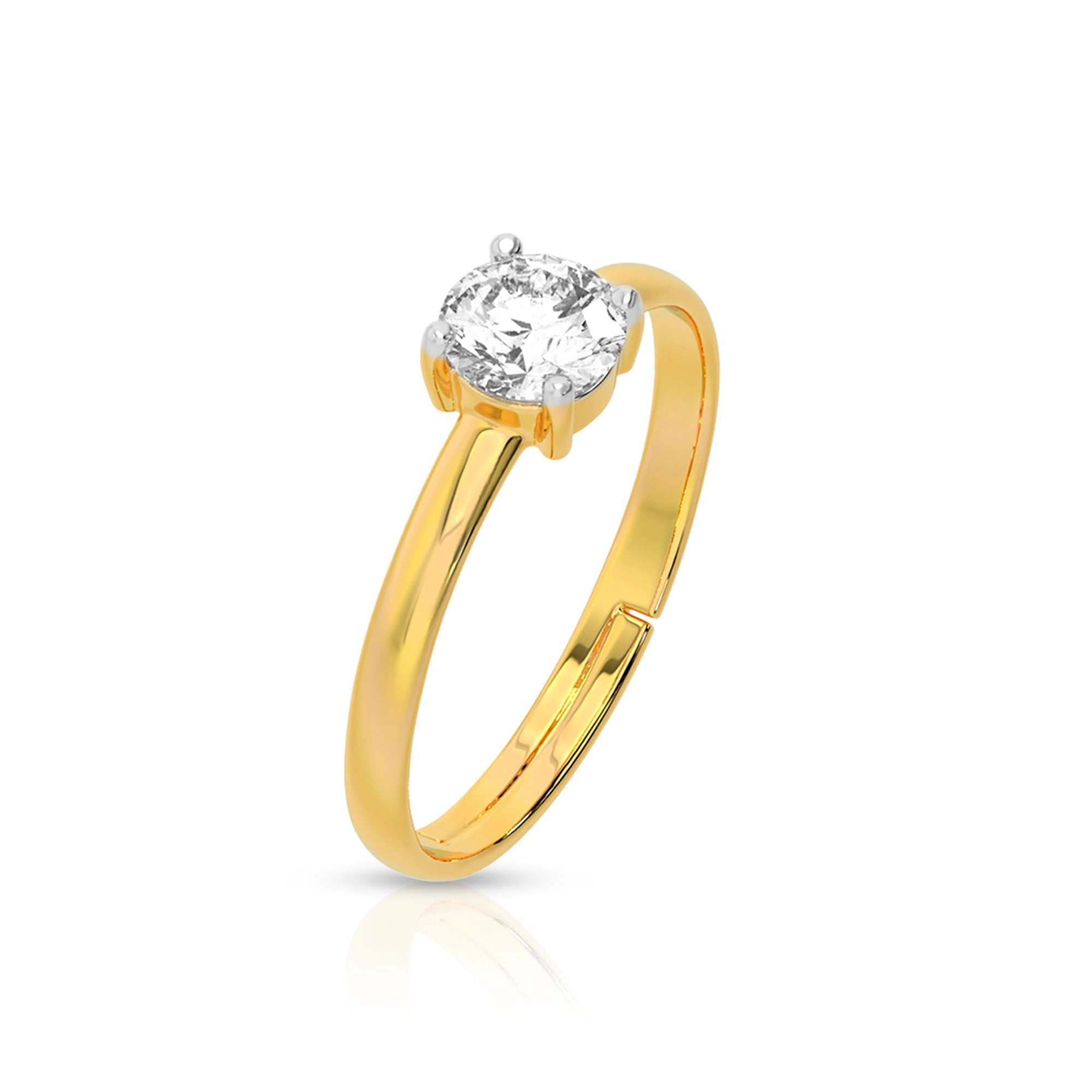 Elegant Solitaire Gold Plated Ring