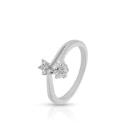 Modern Dual Flower Design Ring