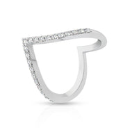 Luxury White Gold Diamond Curve Ring