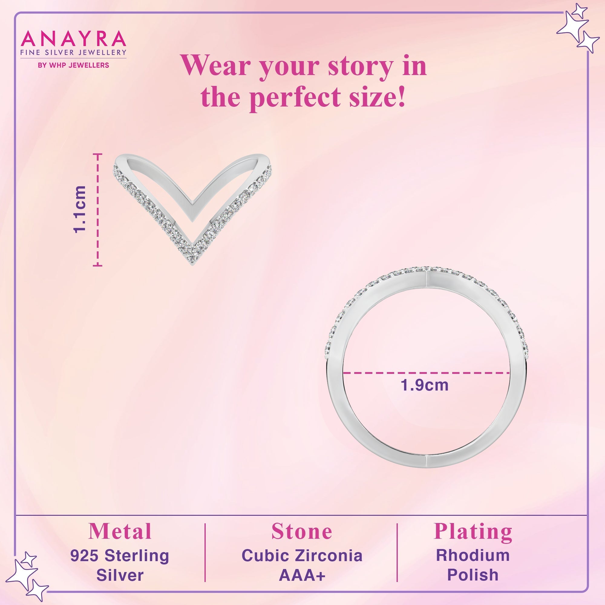 Luxury White Gold Diamond Curve Ring