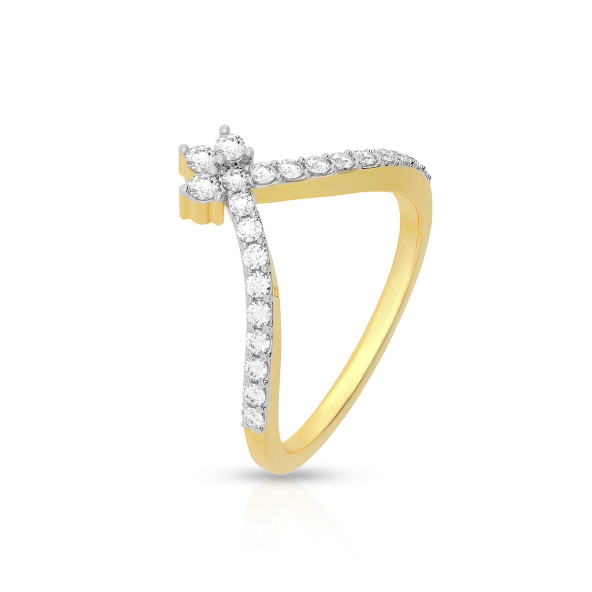 Modern Gold Plated Ring with Sparkling Diamond