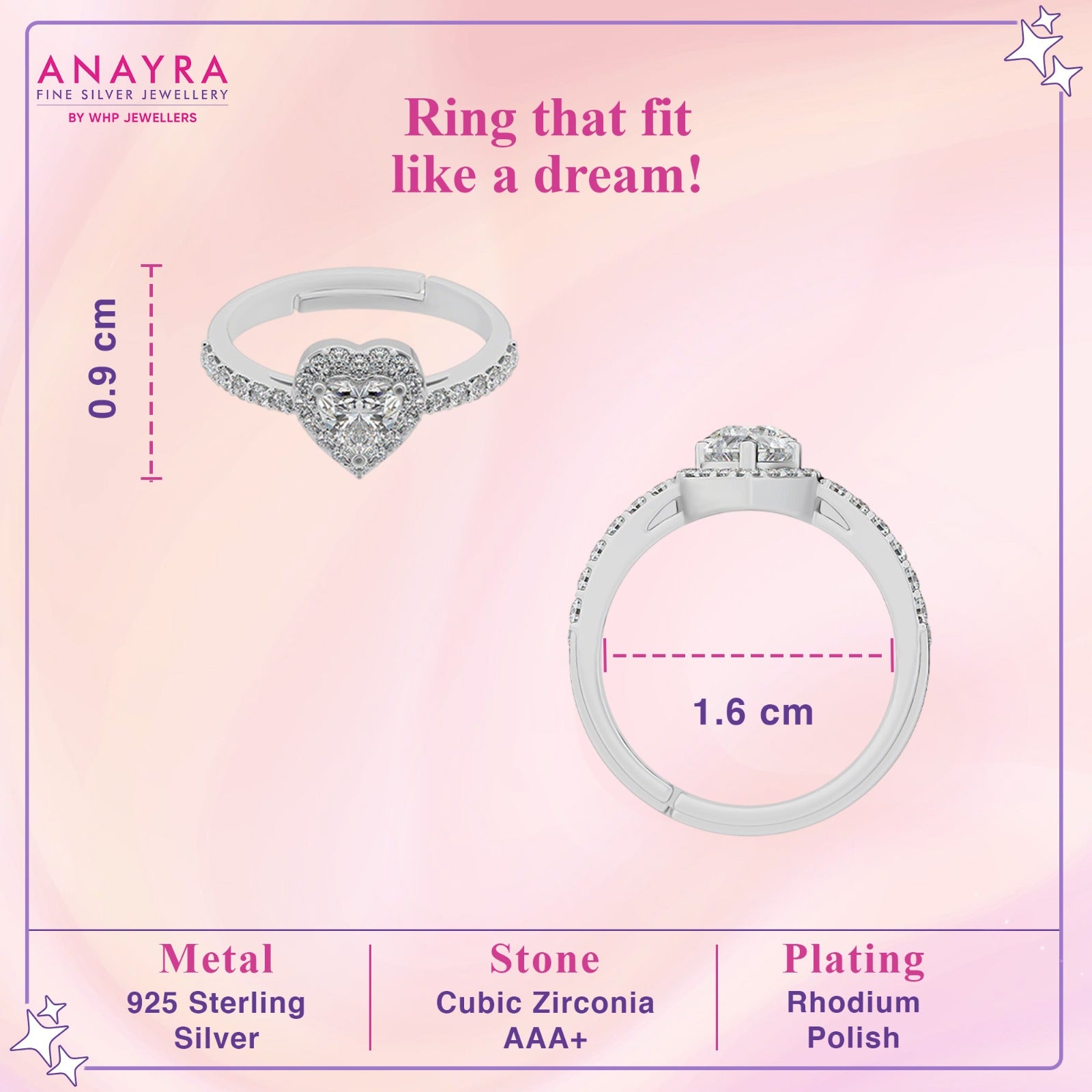 Halo Heart Sparkle Ring