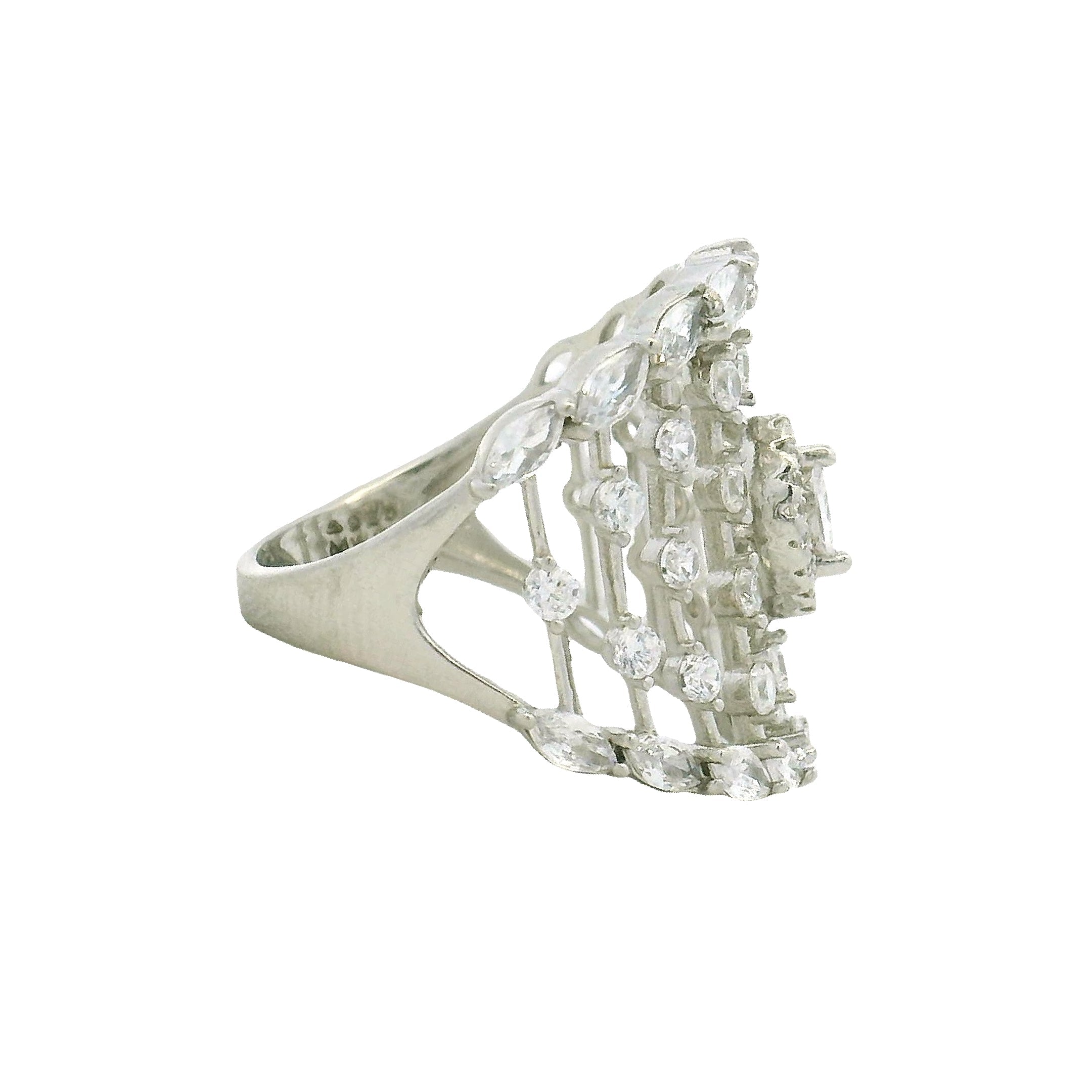 Classic Diamond Style CZ Multi-Row Ring