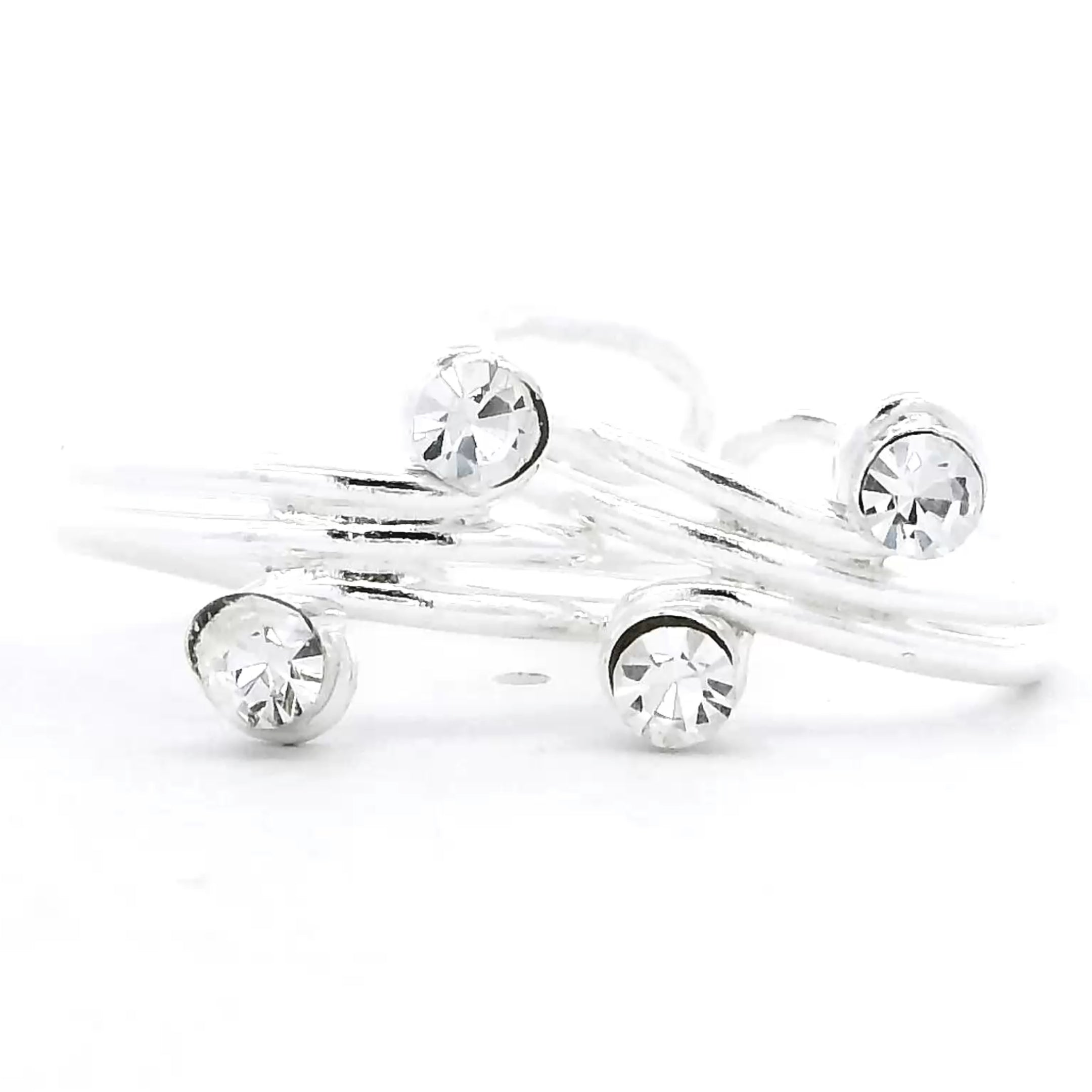 Crystal Silver Toe Rings