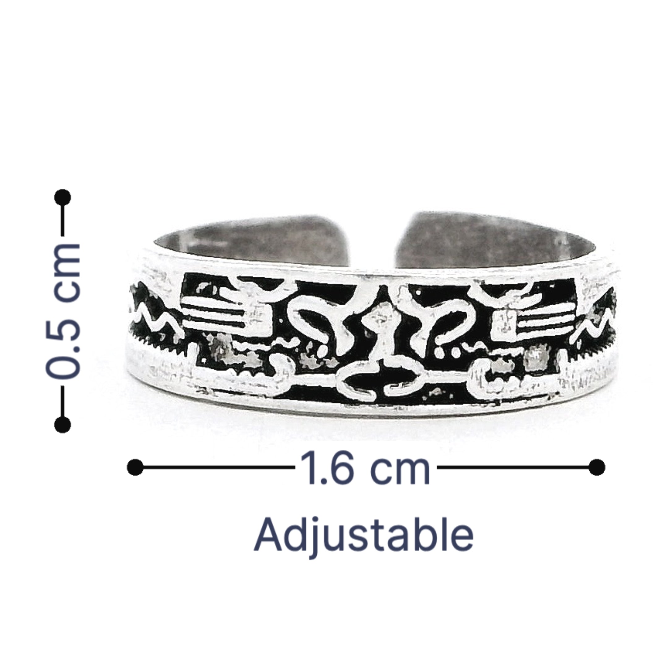 Vintage Black Enamel Toe Rings