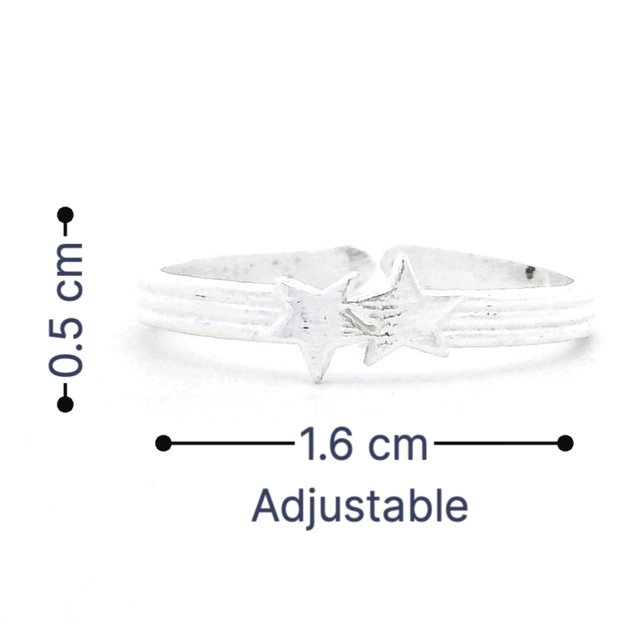 Twinkling Star Silver Toe Rings
