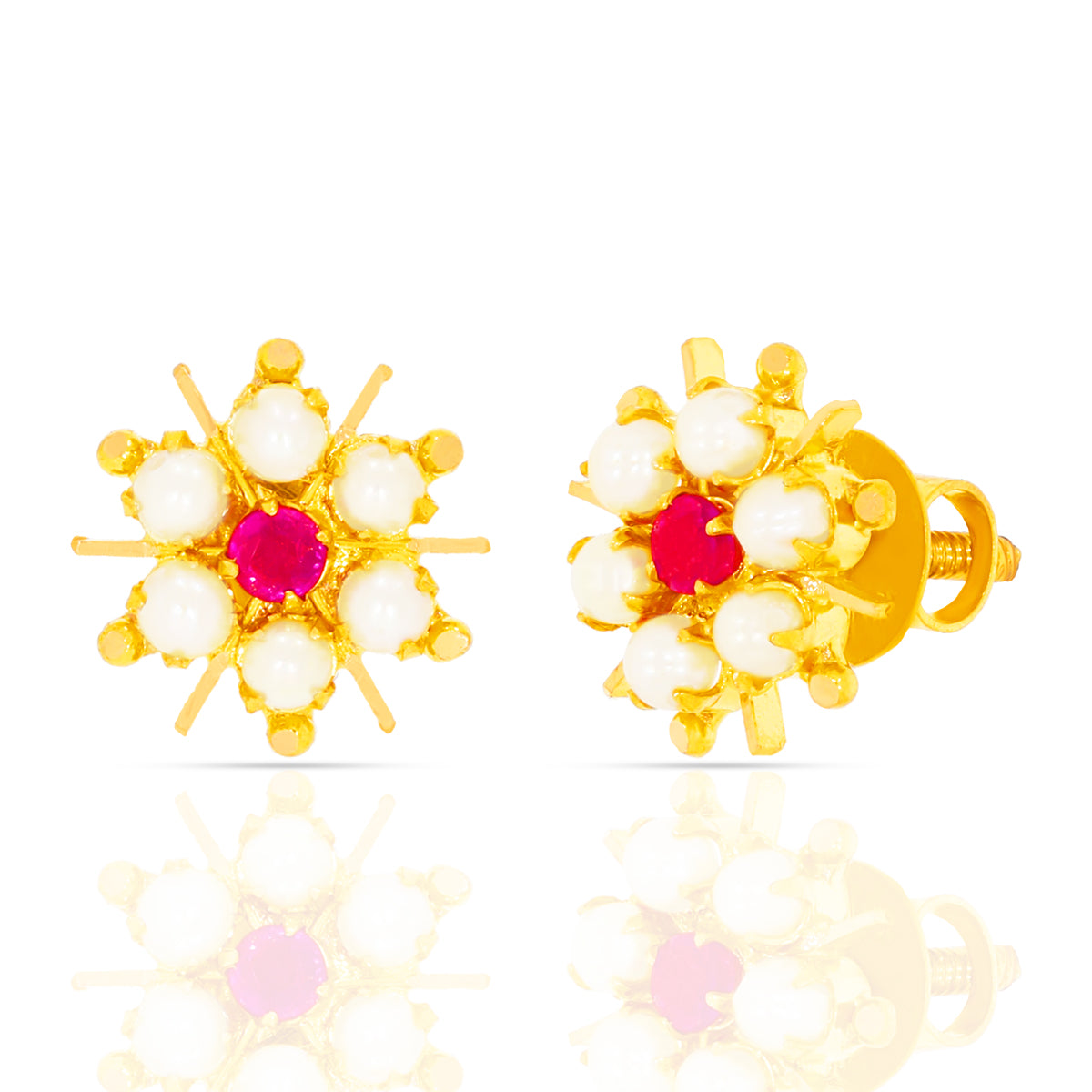 Sunburst Glow Gold Studs 22K