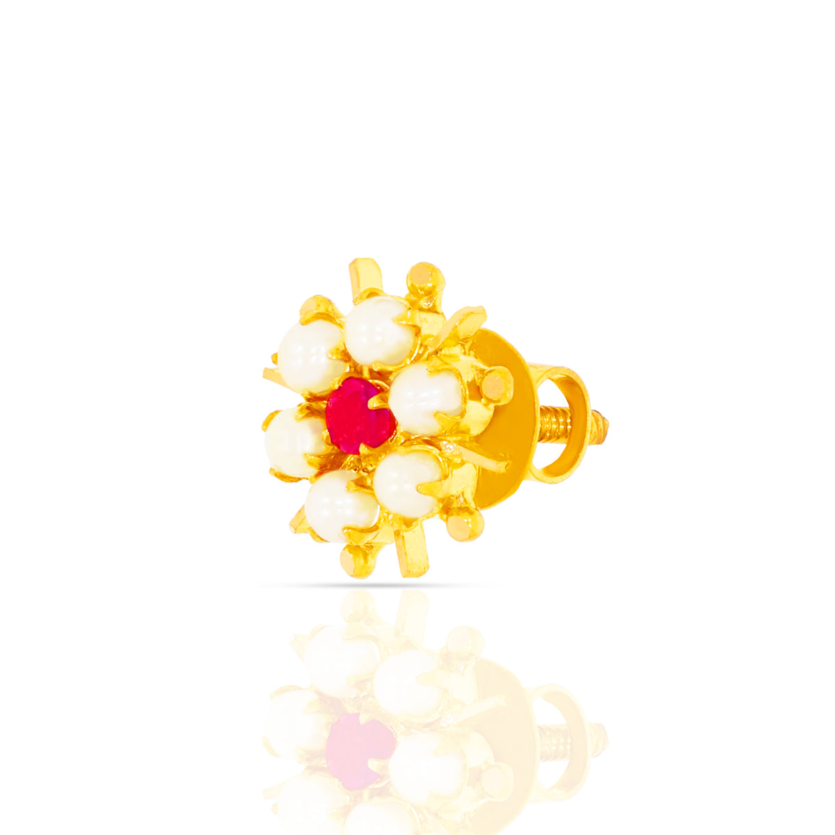Sunburst Glow Gold Studs 22K