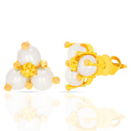 Simple Shine Triad Gold Studs 22K