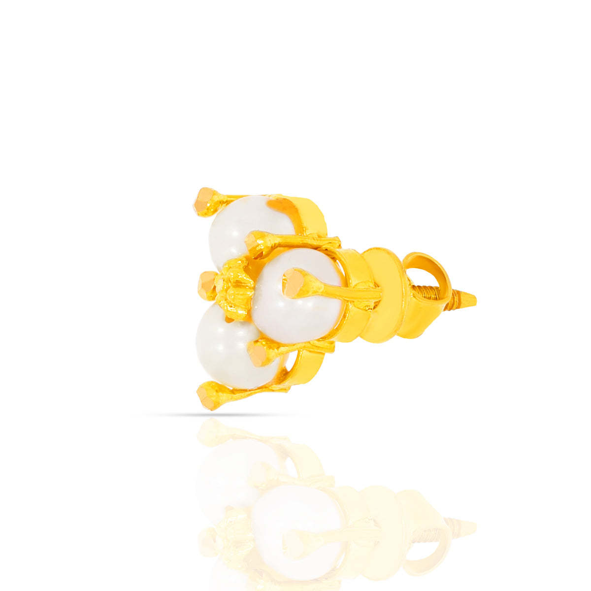 Simple Shine Triad Gold Studs 22K