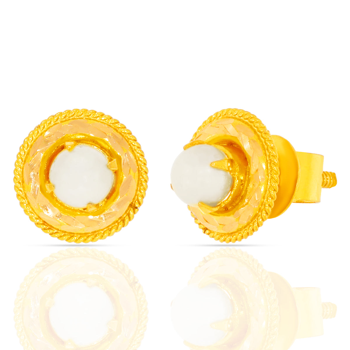 Simple Orb Glow Gold Studs 22K