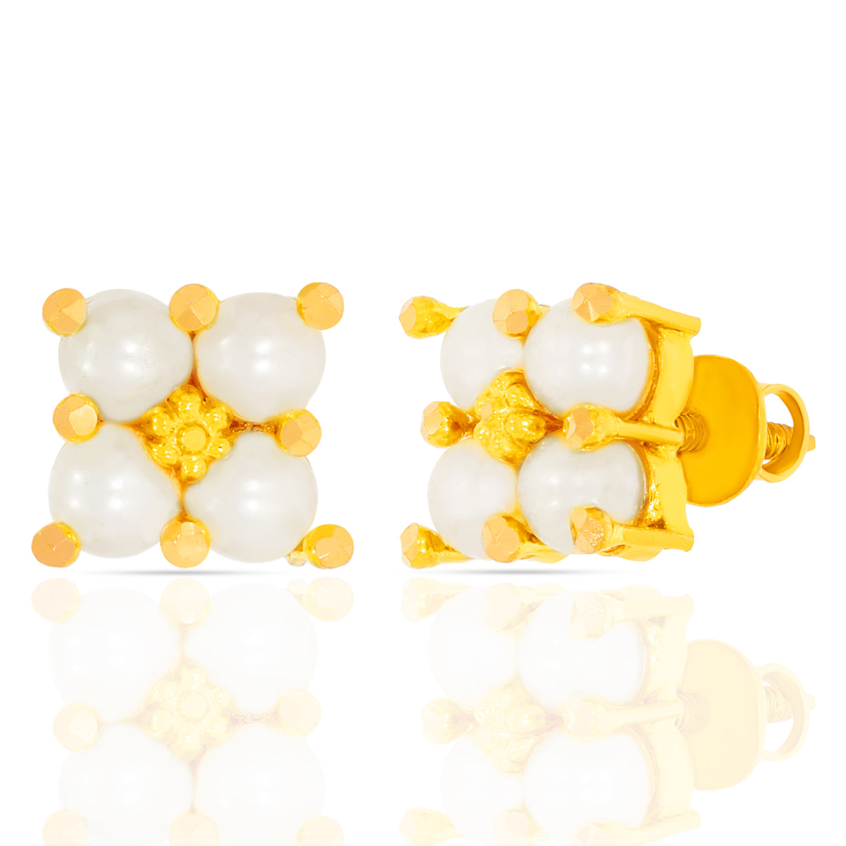 Simple Shine Quad Gold Studs 22K