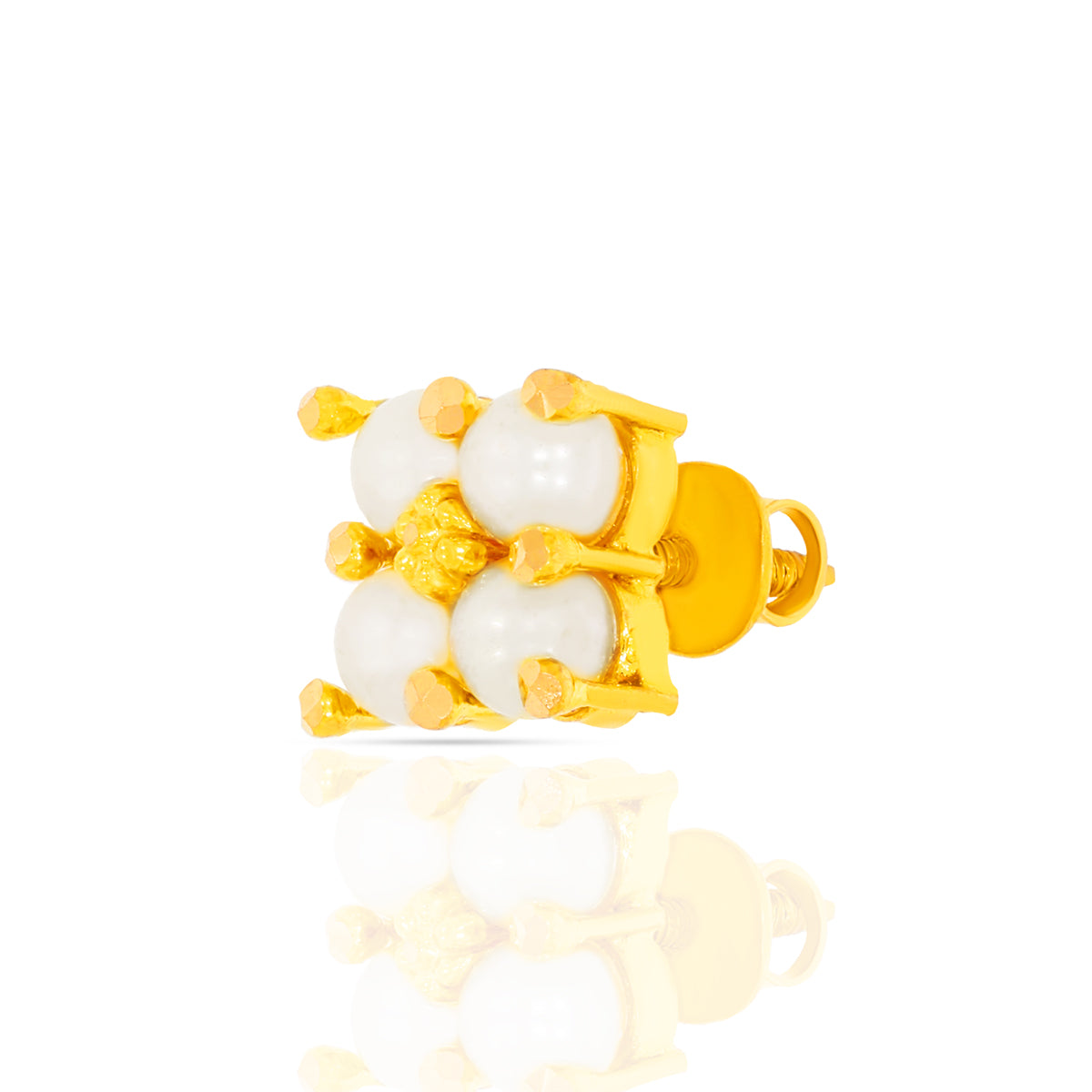 Simple Shine Quad Gold Studs 22K