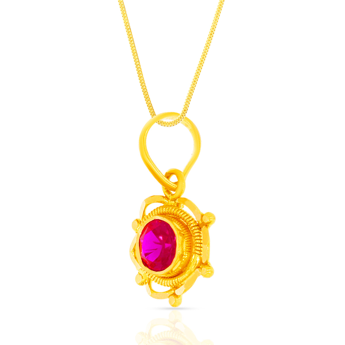 Ruby Essence 22K Gold Pendant Set