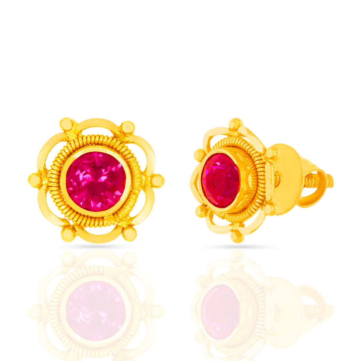 Ruby Essence 22K Gold Pendant Set