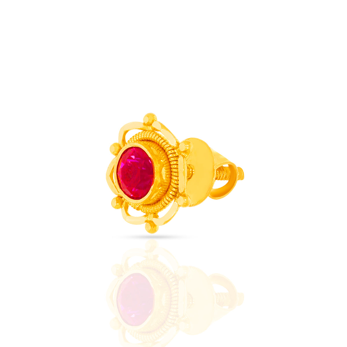 Ruby Essence 22K Gold Pendant Set