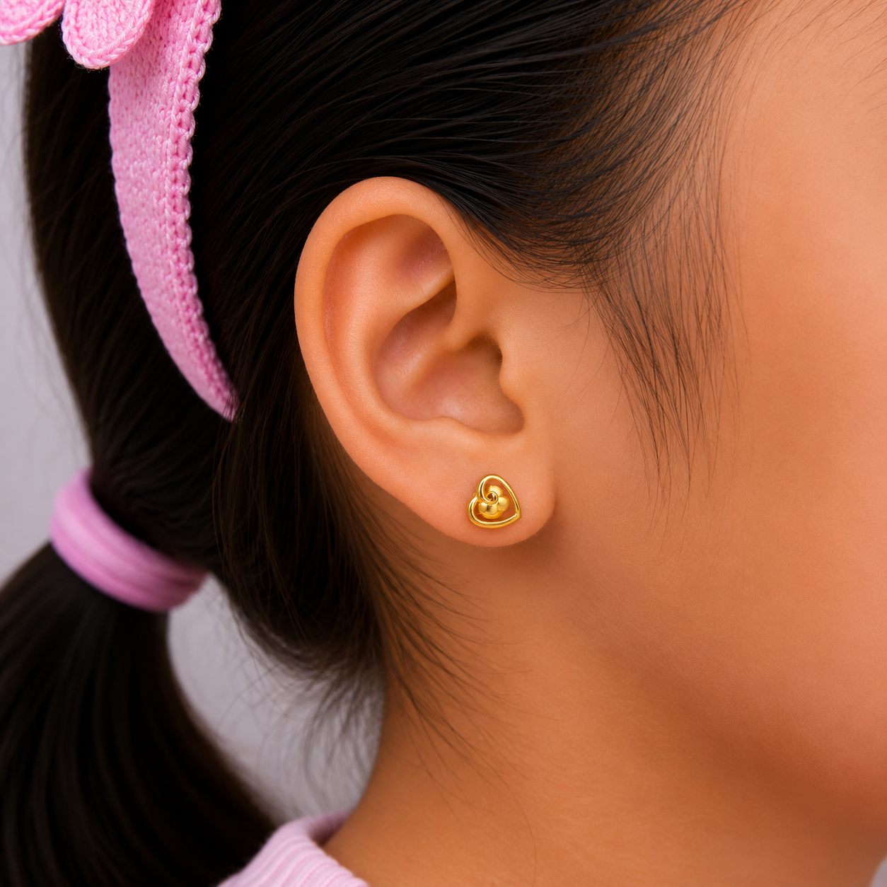 Graceful Charm Gold Earrings for Kids