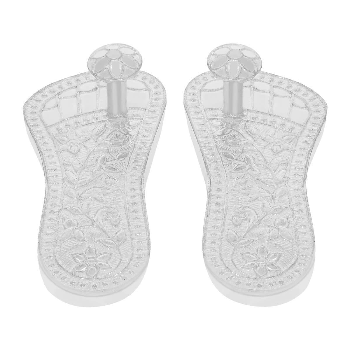 Blissful Floral Motif Divine Silver Paduka