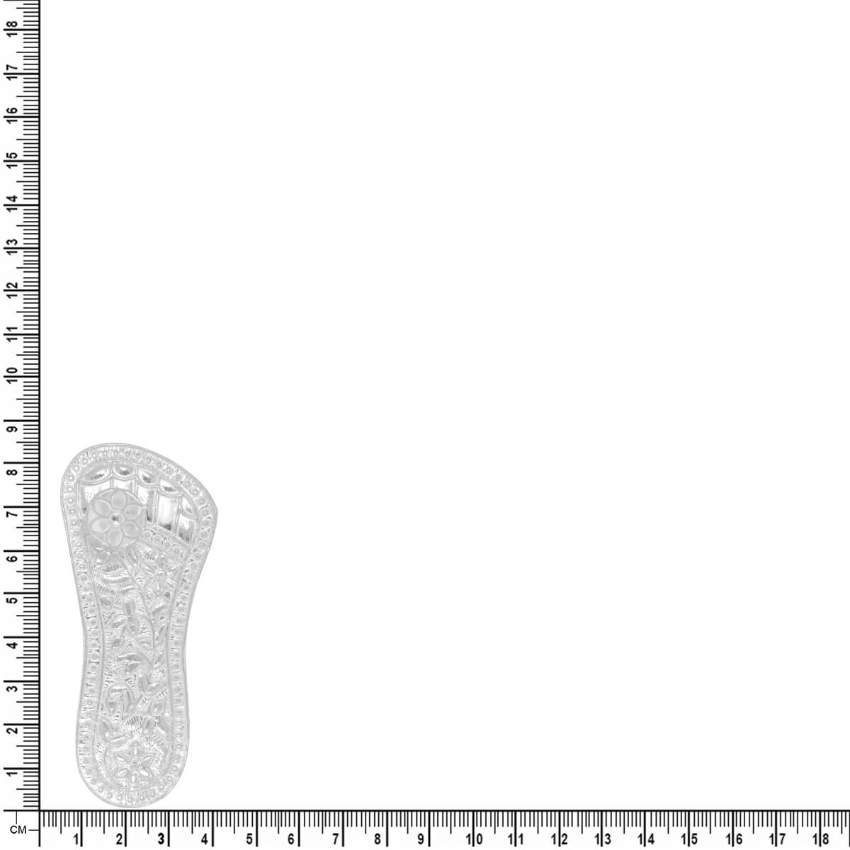 Blissful Floral Motif Divine Silver Paduka