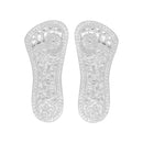 Serene Floral Motif Scared Silver Paduka