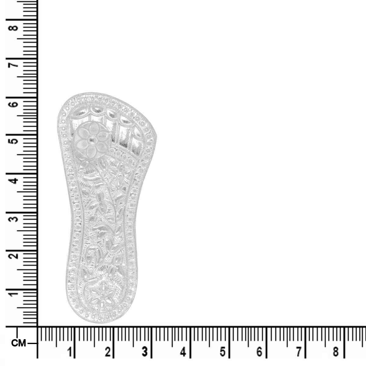 Serene Floral Motif Scared Silver Paduka