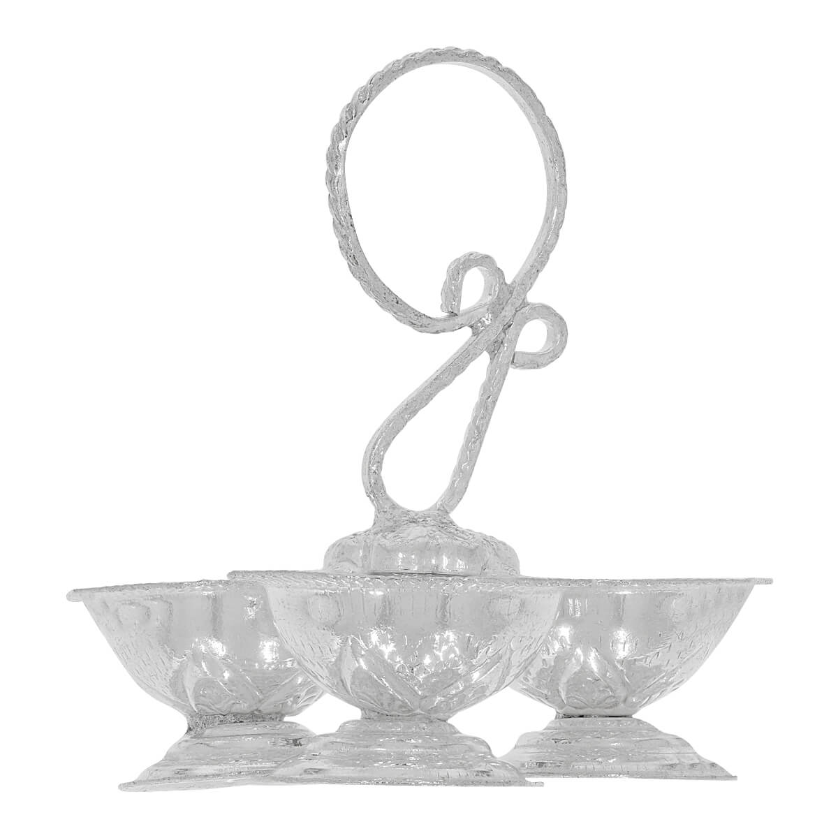 Silver Karanda Three In One Sparkle For Pooja
