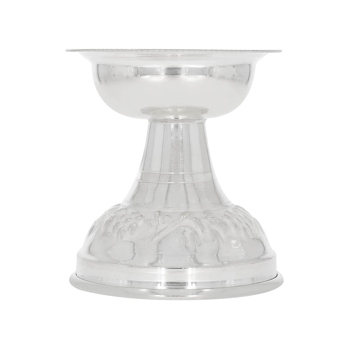 Silver Round Fancy Niranjan For Pooja