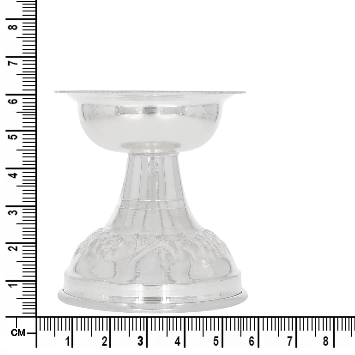 Silver Round Fancy Niranjan For Pooja