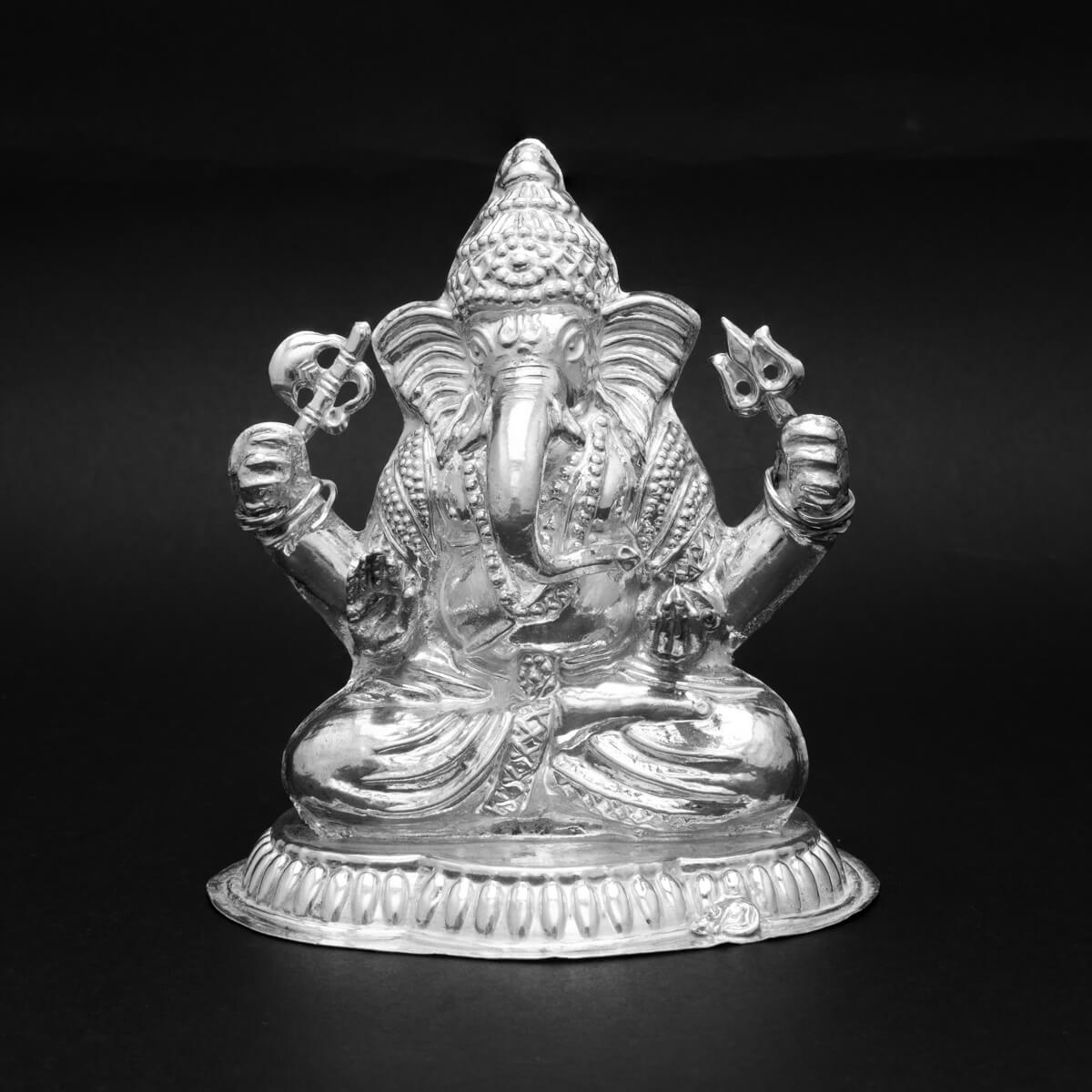 Majestic Shine Silver Ganesh Murti