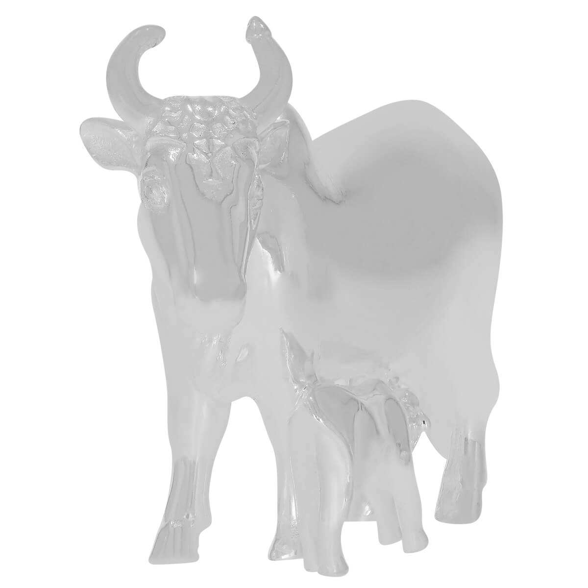 Silver Radiance Cow-Calf Figurines