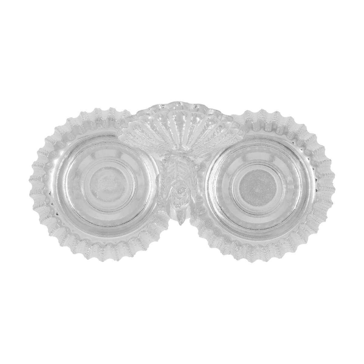 Majestic Silver Peacock Design Kumkum Karanda