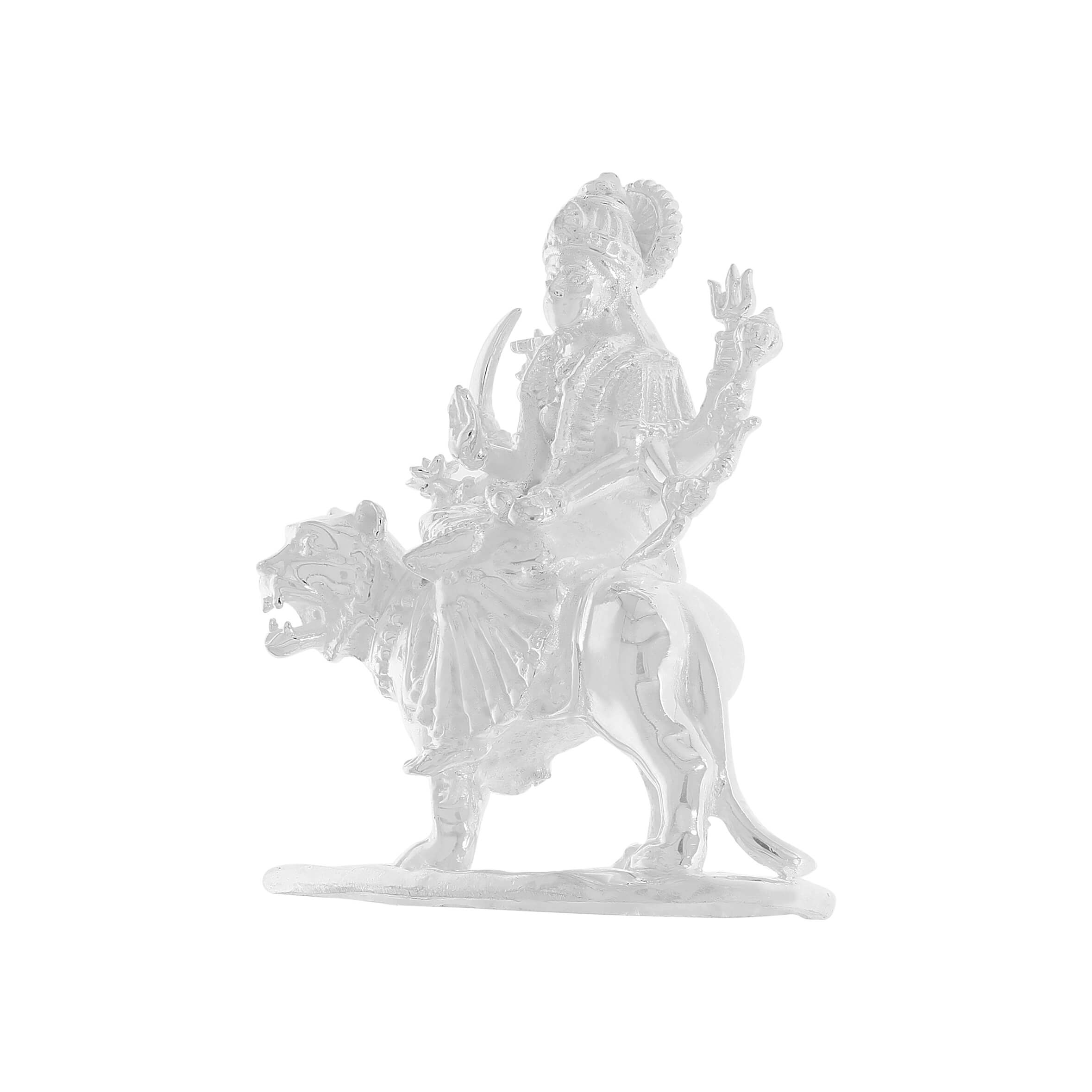 Ethereal Benevolence Silver Lord Durga Idol