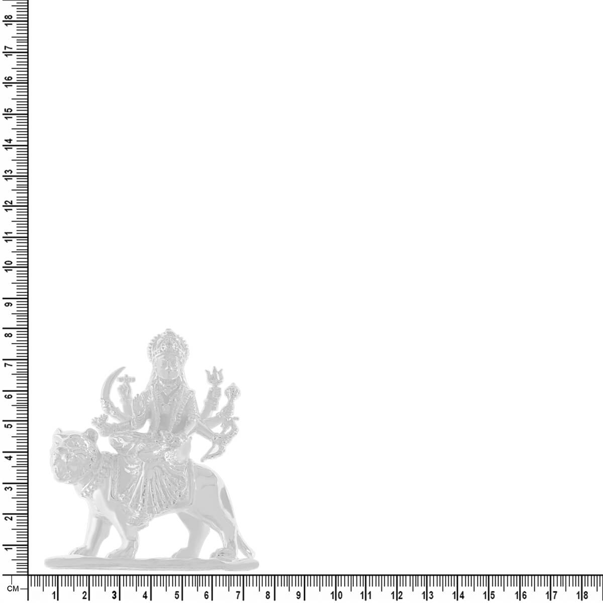 Benevolent Grace Silver Lord Durga Idol