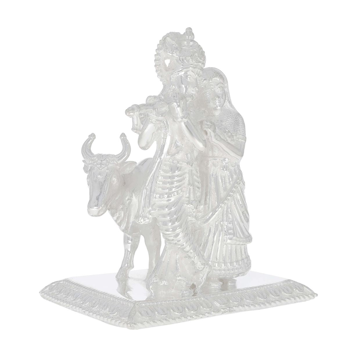 Pious Peaceful Silver Radha Krishna Idol