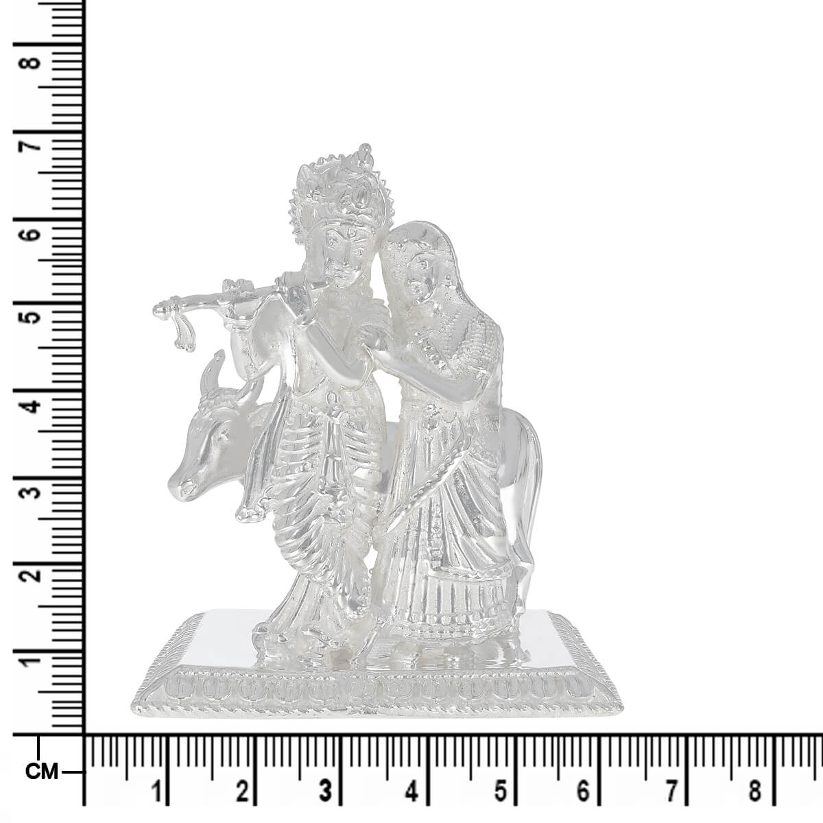 Pious Peaceful Silver Radha Krishna Idol