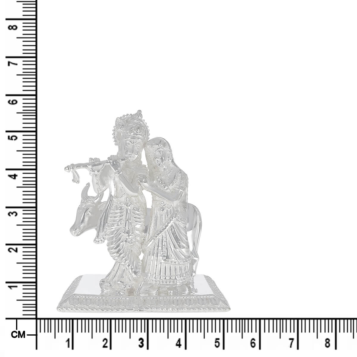Sublime Gracious Silver Radha Krishna Idol