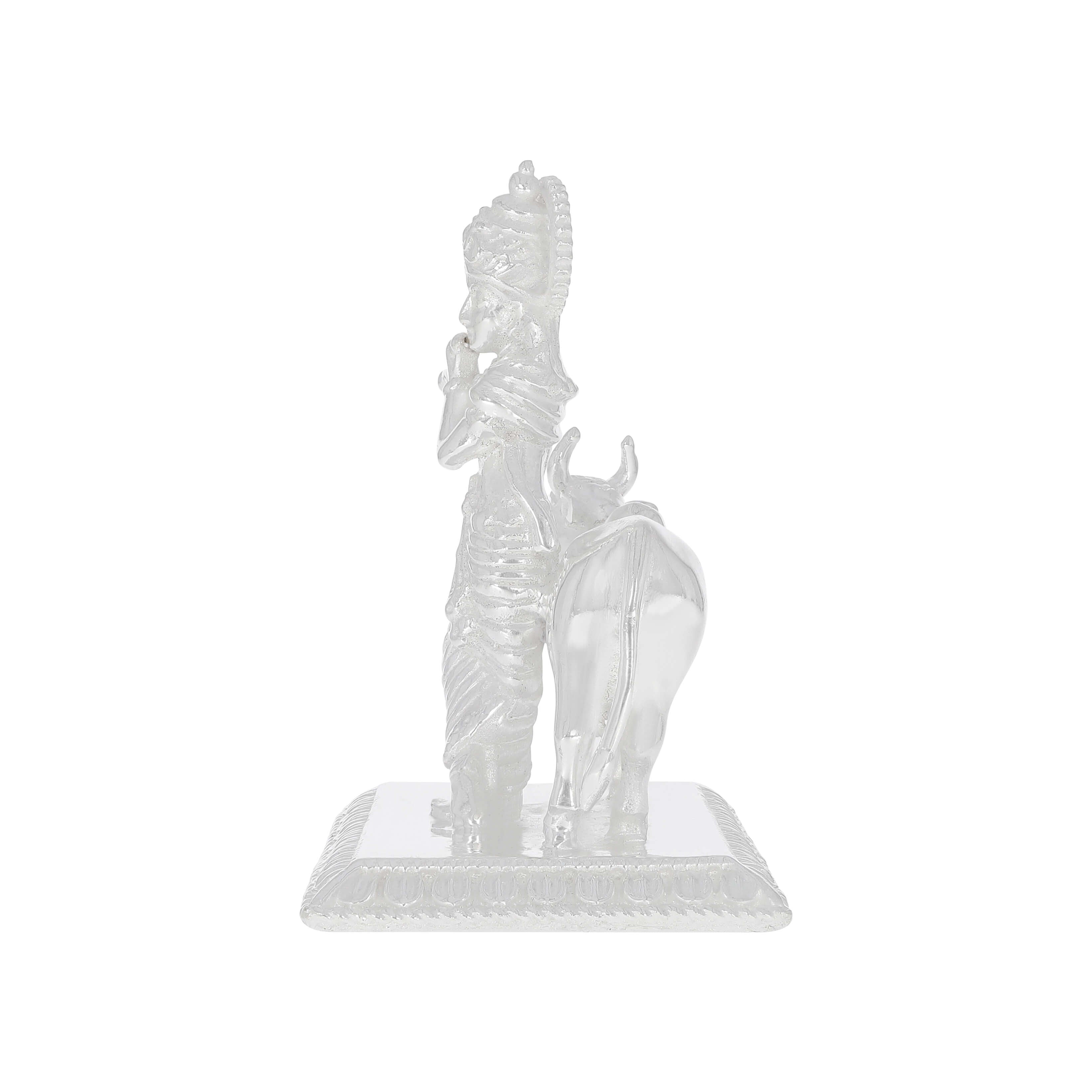 Divine Silver Elegance Lord Krishna Idol