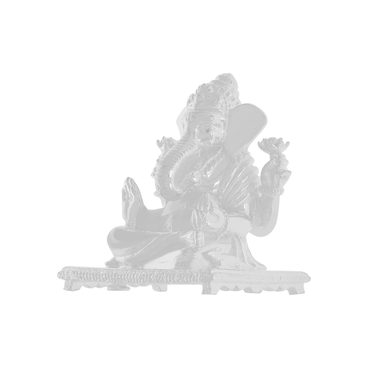 Serene Elegance Lord Ganesha Silver Idol