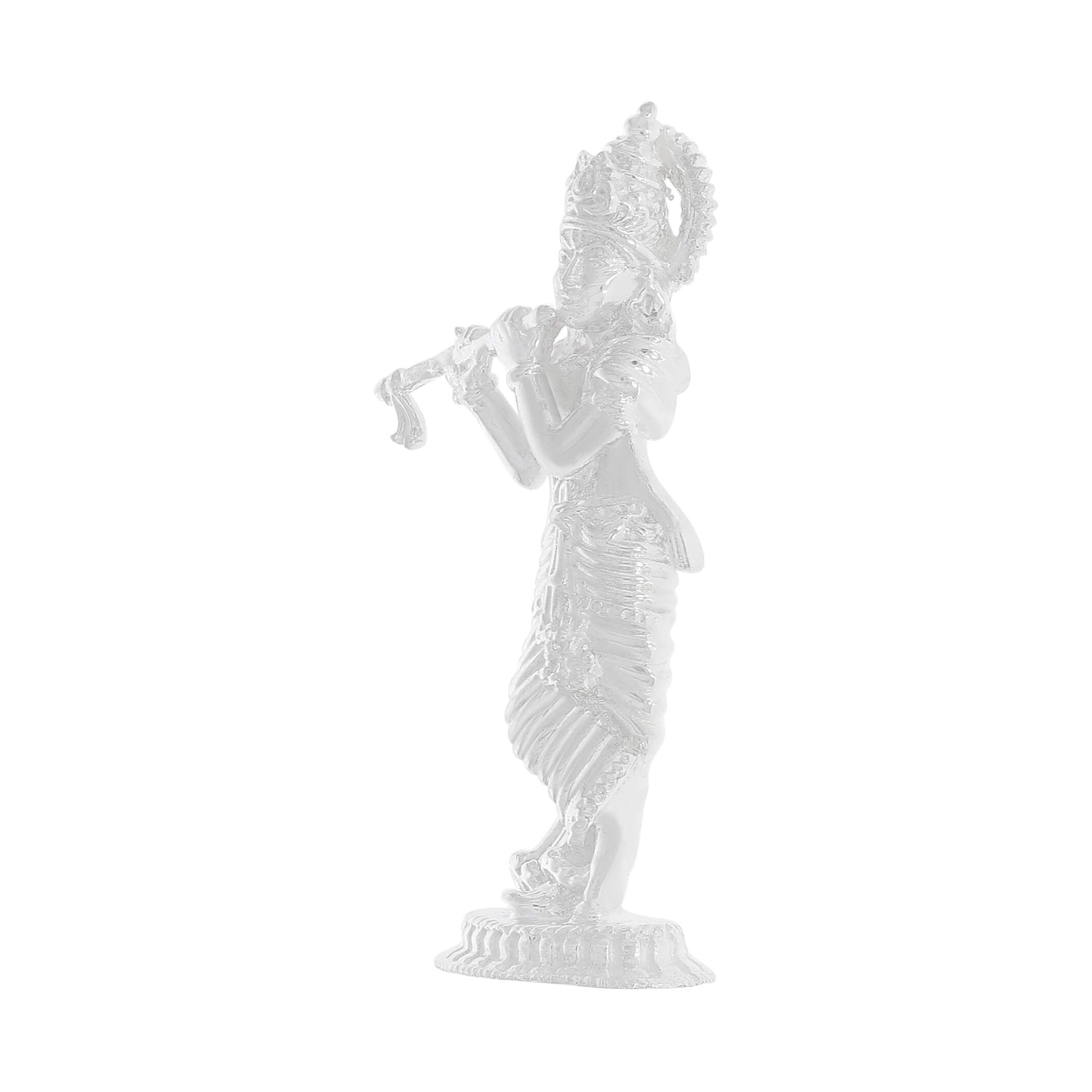 Compassionate Sacred Silver Krishna Murti